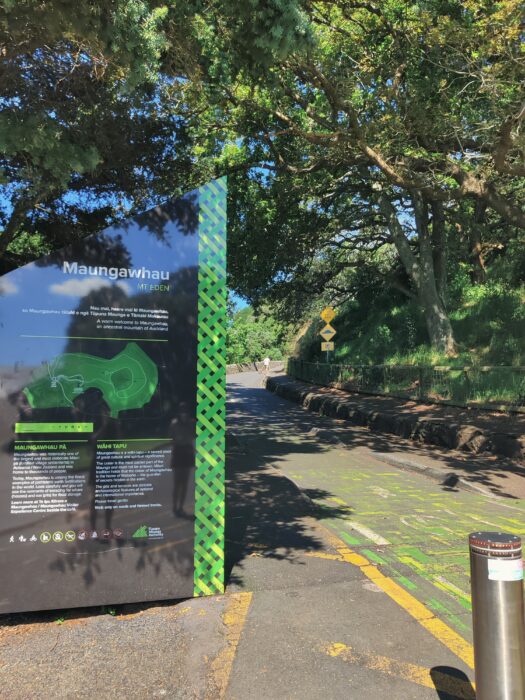 Mount eden in Auckland - sign at entrance