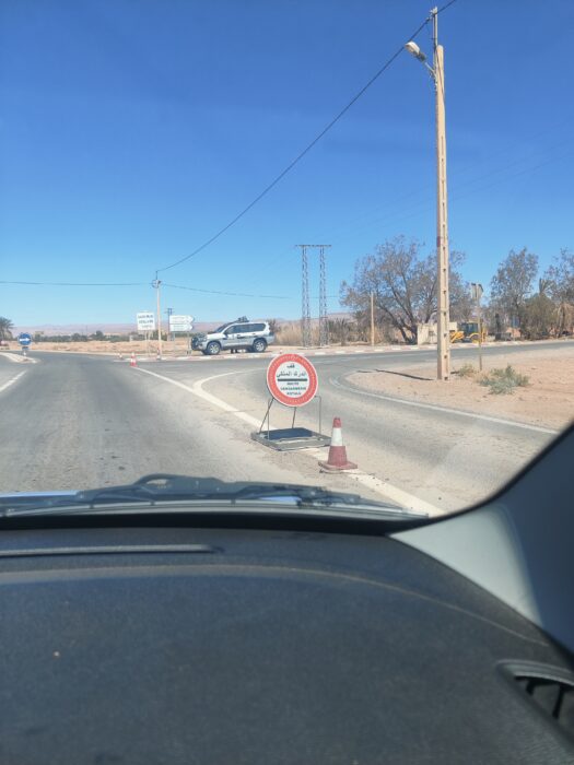 Morocco police stop sign