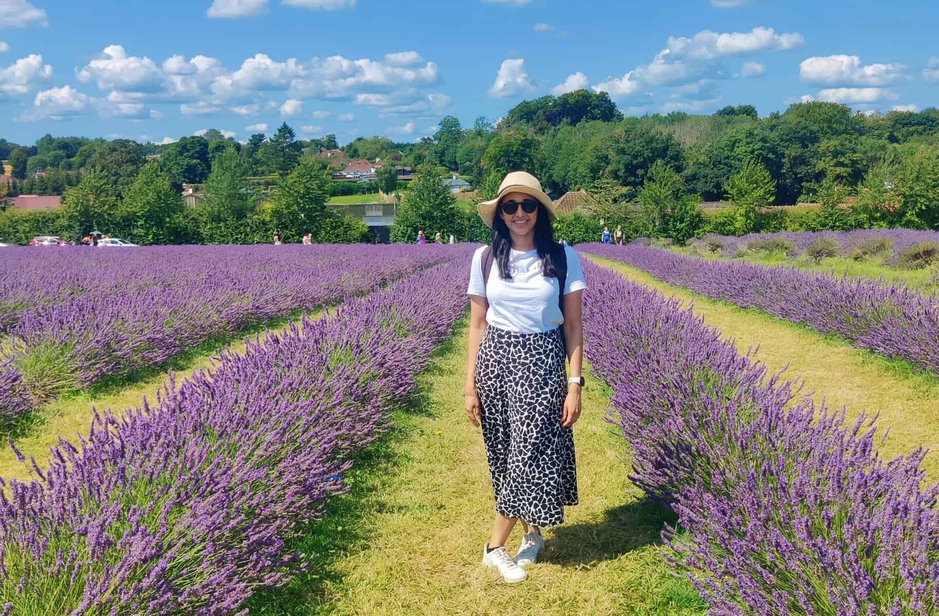 Ayushi in a lavender field
